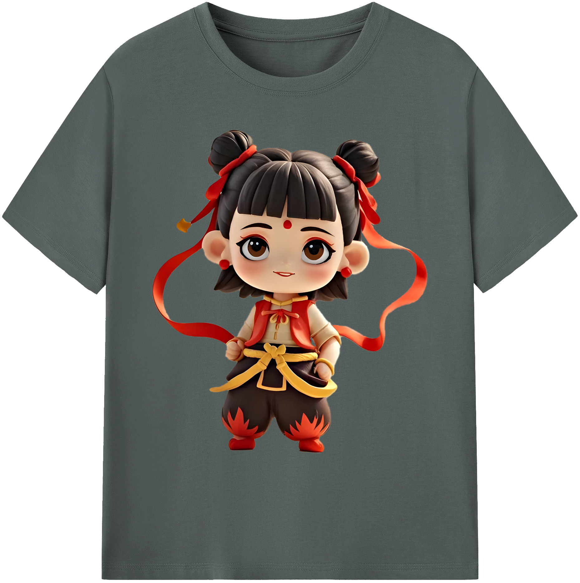 （画像用） Ne Zha 2 ナタ 魔童の大暴れ 綿100％ メンズ半袖Tシャツ｜肌触りやわらか＆通気性